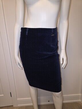 Morgan De Toi Dark Royal Purple Velvet pencil Skirt XS